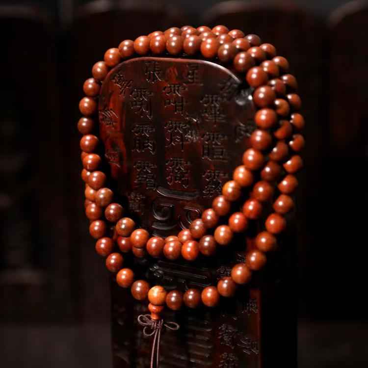 Lightning-Struck Jujube Wood 108 Mala Beads – Sacred Buddhist & Taoist Prayer Rosary